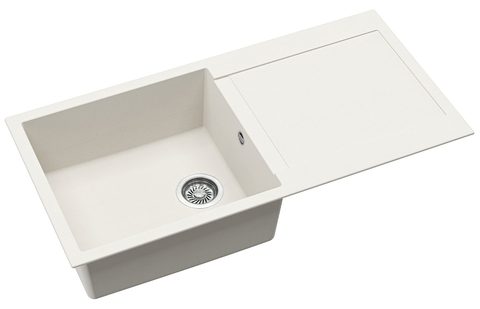 Granitový dřez HELIKA SQT103 – TESA PLUS – barva Alba (bílá)
