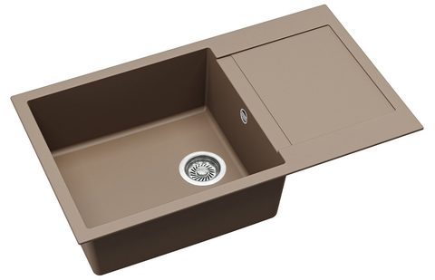 Granitový dřez HELIKA SQT104 – TESA PLUS – barva Mocha (teplá hnědá)