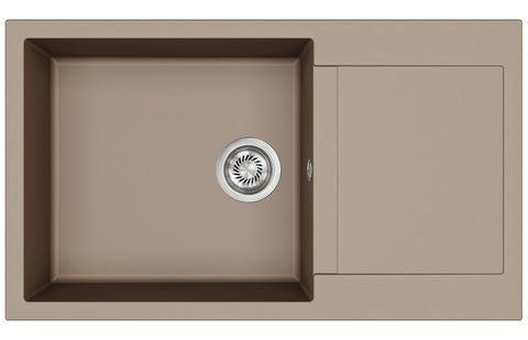Granitový dřez HELIKA SQT104 – TESA PLUS – barva Mocha (teplá hnědá)