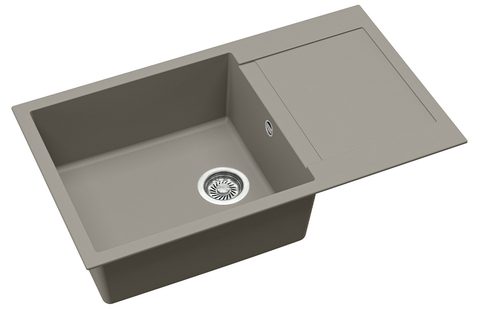 Granitový dřez HELIKA SQT104 – TESA PLUS – barva Argent (stříbrošedá)