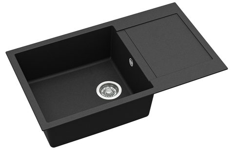 Granitový dřez HELIKA SQT104 – TESA PLUS – barva Černá metalíza