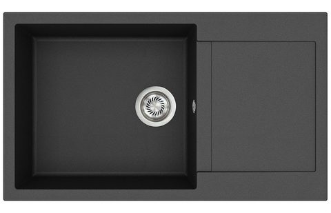 Granitový dřez HELIKA SQT104 – TESA PLUS – barva Černá metalíza