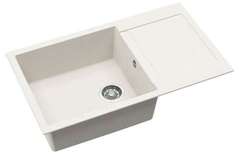Granitový dřez HELIKA SQT104 – TESA PLUS – barva Alba (bílá)