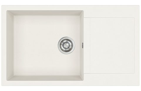 Granitový dřez HELIKA SQT104 – TESA PLUS – barva Alba (bílá)