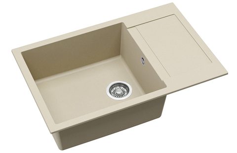 Granitový dřez HELIKA SQT105 – TESA PLUS – barva Silica (světle šedá)