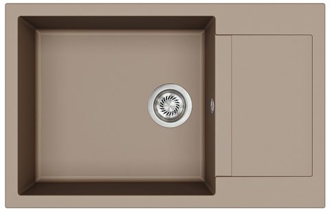 Granitový dřez HELIKA SQT105 – TESA PLUS – barva Mocha (teplá hnědá)