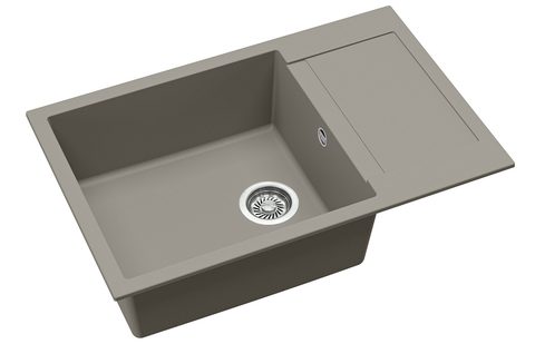 Granitový dřez HELIKA SQT105 – TESA PLUS – barva Argent (stříbrošedá)