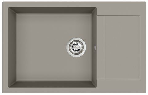 Granitový dřez HELIKA SQT105 – TESA PLUS – barva Argent (stříbrošedá)