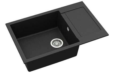 Granitový dřez HELIKA SQT105 – TESA PLUS – barva Černá metalíza