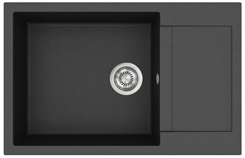 Granitový dřez HELIKA SQT105 – TESA PLUS – barva Černá metalíza