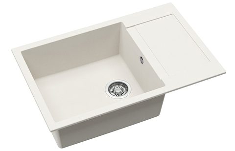 Granitový dřez HELIKA SQT105 – TESA PLUS – barva Alba (bílá)