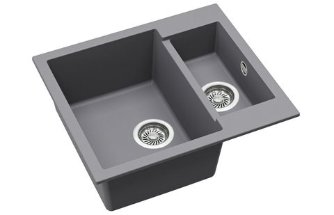 Granitový dřez HELIKA SQT150 – TESA – barva Alumetalíza (šedá)