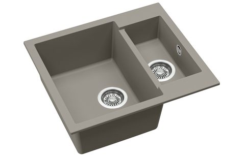 Granitový dřez HELIKA SQT150 – TESA – barva Argent (stříbrošedá)