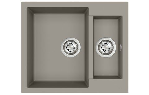 Granitový dřez HELIKA SQT150 – TESA – barva Argent (stříbrošedá)