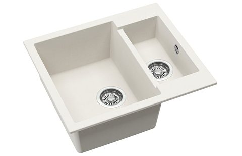 Granitový dřez HELIKA SQT150 – TESA – barva Alba (bílá)