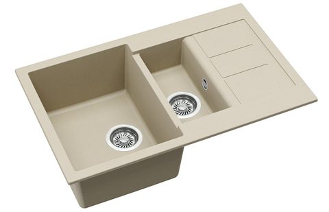 Granitový dřez HELIKA SQT151 – TESA – barva Silica (světle šedá)