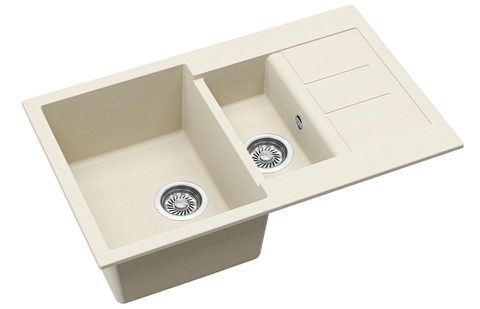 Granitový dřez HELIKA SQT151 – TESA – barva Mandlová