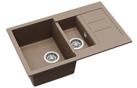 Granitový dřez HELIKA SQT151 – TESA – barva Mocha (teplá hnědá)