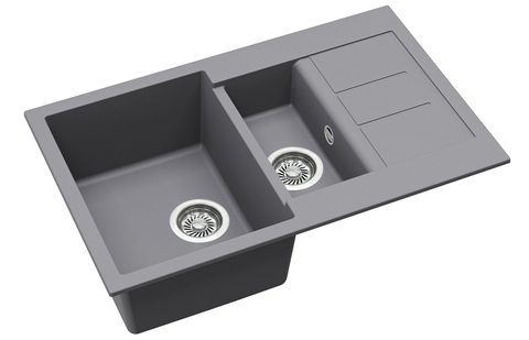 Granitový dřez HELIKA SQT151 – TESA – barva Alumetalíza (šedá)