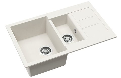 Granitový dřez HELIKA SQT151 – TESA – barva Alba (bílá)