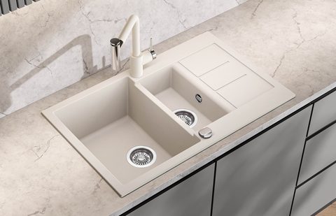 Granitový dřez HELIKA SQT151 – TESA – v kuchyni