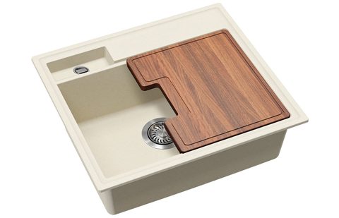 Granitový dřez HELIKA SQU100 – QUADRO – barva Mandlová