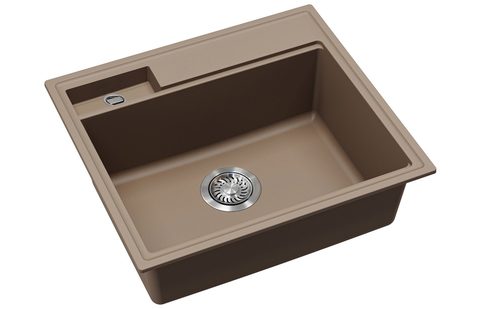 Granitový dřez HELIKA SQU100 – QUADRO – barva Mocha (teplá hnědá)