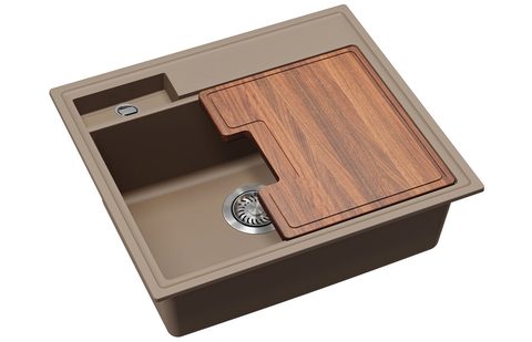 Granitový dřez HELIKA SQU100 – QUADRO – barva Mocha (teplá hnědá)