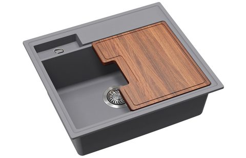 Granitový dřez HELIKA SQU100 – QUADRO – barva Alumetalíza (šedá)