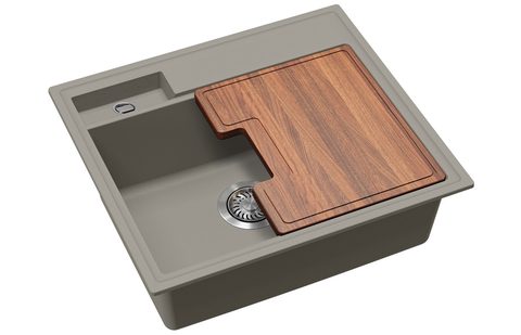 Granitový dřez HELIKA SQU100 – QUADRO – barva Argent (stříbrošedá)