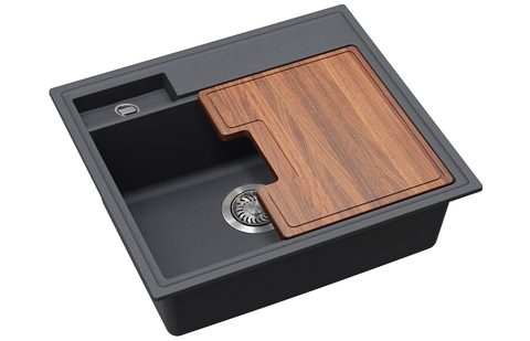 Granitový dřez HELIKA SQU100 – QUADRO – barva Grafit