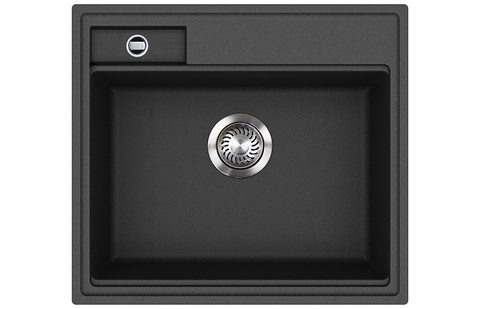 Granitový dřez HELIKA SQU100 – QUADRO – barva Černá metalíza