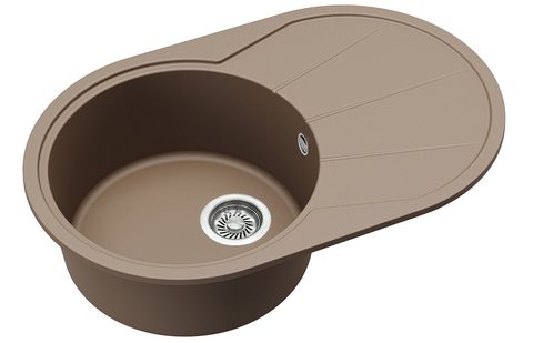 Granitový dřez HELIKA SR101 – CLARUS – barva Mocha (teplá hnědá)