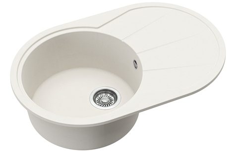 Granitový dřez HELIKA SR101 – CLARUS – barva Alba (bílá)