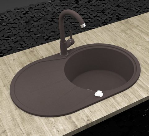 Granitový dřez HELIKA SR101 – CLARUS – v kuchyni