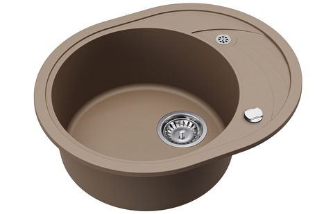Granitový dřez HELIKA SR102 – CLARUS – barva Mocha (teplá hnědá)