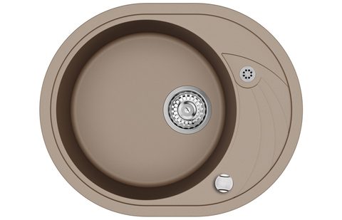 Granitový dřez HELIKA SR102 – CLARUS – barva Mocha (teplá hnědá)