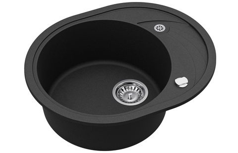 Granitový dřez HELIKA SR102 – CLARUS – barva Černá metalíza