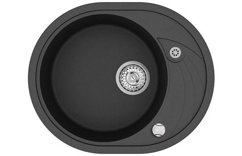 Granitový dřez HELIKA SR102 – CLARUS – barva Černá metalíza