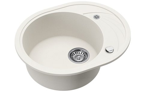 Granitový dřez HELIKA SR102 – CLARUS – barva Alba (bílá)