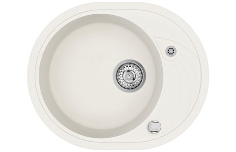Granitový dřez HELIKA SR102 – CLARUS – barva Alba (bílá)
