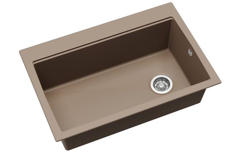 Granitový dřez HELIKA TQL100 – barva Mocha (teplá hnědá)