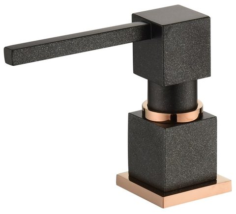 Dávkovač saponátu HELIKA DTQ – barva Černá metalíza / měď