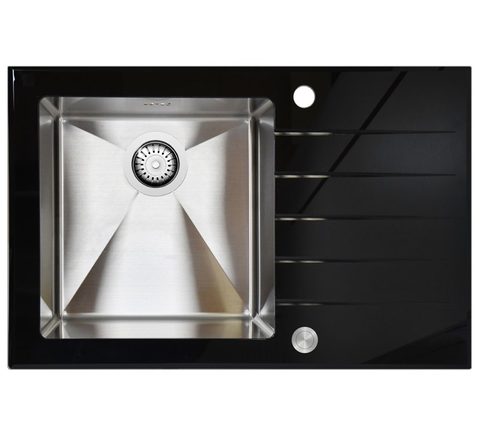 Nerezový dřez s tvrzeným sklem HELIKA ENG100XB-L|R – pohled 5