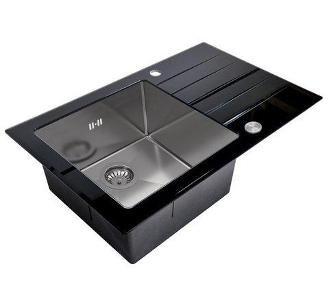 Nerezový dřez s tvrzeným sklem HELIKA ENG100XB-L|R – pohled 3