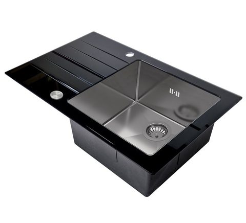 Nerezový dřez s tvrzeným sklem HELIKA ENG100XB-L|R – pohled 2